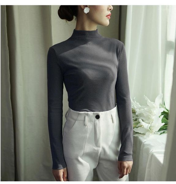 women's t-shirt half-high collar women's bottoming shirt autumn and winter wear 2021 wild long-sleeve ladies temperament t-shirt1, White
women's t-shirt half-high collar women's bottoming shirt autumn and winter wear 2021 wild long-sleeve ladies temperament t-shirt1, White