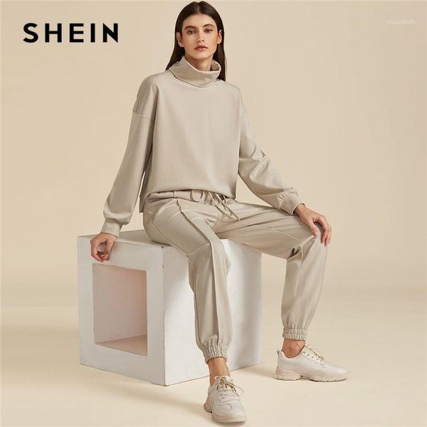 shein khaki solid high neck sweatshirt and drawstring waist sweatpant suit set autumn active wear drop shoulder casual outfits1, Gray
shein khaki solid high neck sweatshirt and drawstring waist sweatpant suit set autumn active wear drop shoulder casual outfits1, Gray