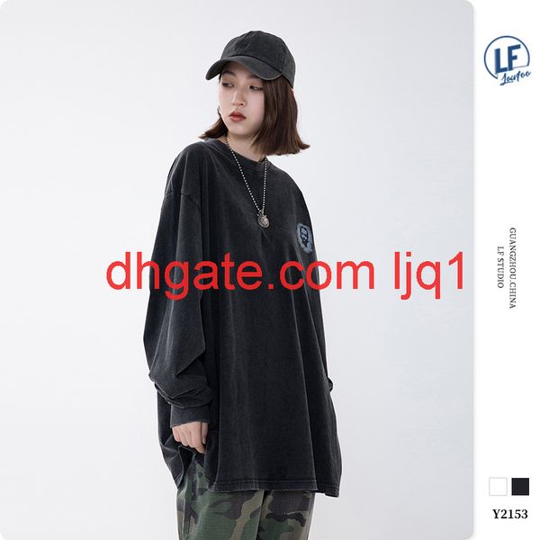 lawfoo2021 spring new product guochao brand men's fried color washing used printing men's long sleeve t-shirt tee, White;black
lawfoo2021 spring new product guochao brand men's fried color washing used printing men's long sleeve t-shirt tee, White;black