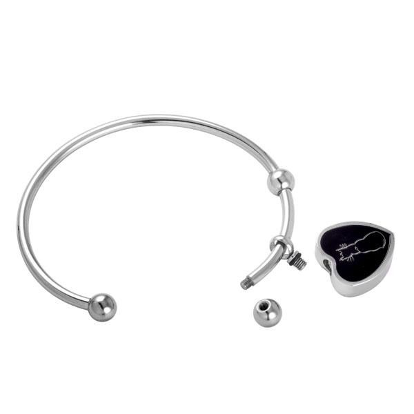 bangle ijb5023 removable cat in my heart cremation urn charm stainless steel women bracelet with openable screw ball, Black
bangle ijb5023 removable cat in my heart cremation urn charm stainless steel women bracelet with openable screw ball, Black