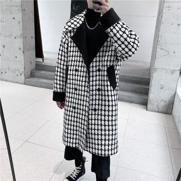 men's wool & blends male women couple retro loose overcoat jacket men double breasted long thick woolen plaid trench coat outerwear, Black
men's wool & blends male women couple retro loose overcoat jacket men double breasted long thick woolen plaid trench coat outerwear, Black