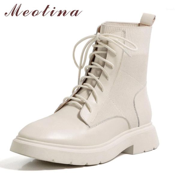 boots meotina women short shoes genuine leather platform flat ankle cross tied motorcycle lady autumn beige black1, Black
boots meotina women short shoes genuine leather platform flat ankle cross tied motorcycle lady autumn beige black1, Black