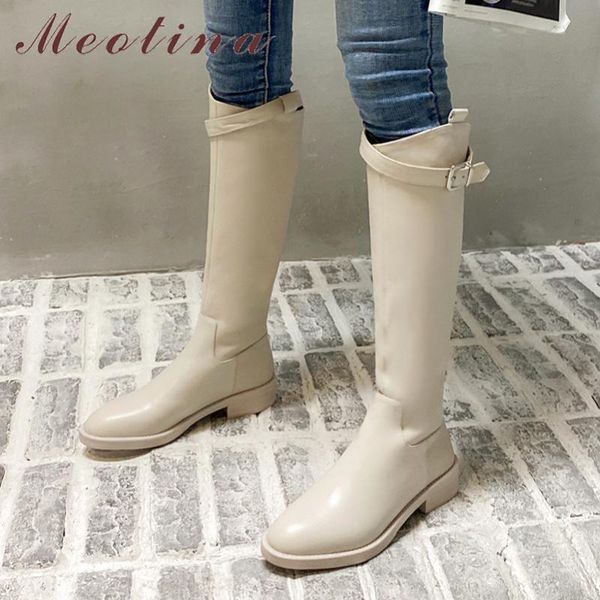boots meotina real leather low heel knee high women shoes buckle thick heels riding zip long female autumn winter 40, Black
boots meotina real leather low heel knee high women shoes buckle thick heels riding zip long female autumn winter 40, Black