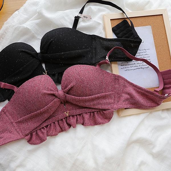 half cup underwear women flash lace wireless push up bra set hollow bow strapless bras and panties mesh gypsophila lingerie, Red;black
half cup underwear women flash lace wireless push up bra set hollow bow strapless bras and panties mesh gypsophila lingerie, Red;black