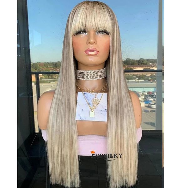 platinum ash blonde lace front wig with bangs human hair 30inch bone straight humans hairs wig 200% full density natural hairline, Black
platinum ash blonde lace front wig with bangs human hair 30inch bone straight humans hairs wig 200% full density natural hairline, Black