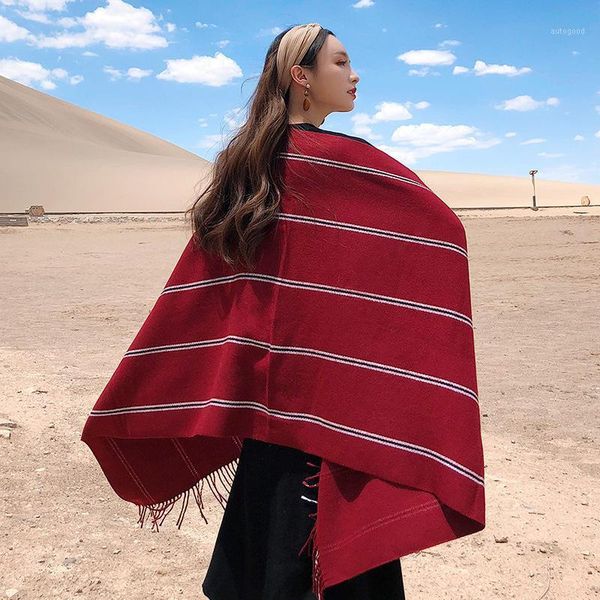 scarves fringed scarf autumn and winter ladies imitation cashmere fashion brand striped shawl long thick warm poncho cape1, Blue;gray
scarves fringed scarf autumn and winter ladies imitation cashmere fashion brand striped shawl long thick warm poncho cape1, Blue;gray