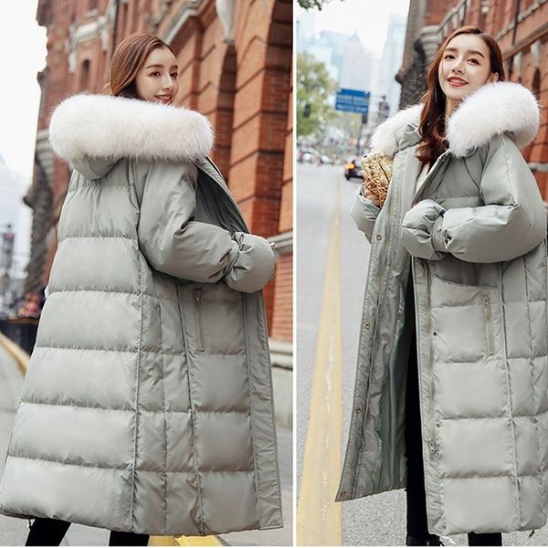 new winter women's long jacket soft fur collar cotton padded thick slim parkas womens down solid coat, Black
new winter women's long jacket soft fur collar cotton padded thick slim parkas womens down solid coat, Black