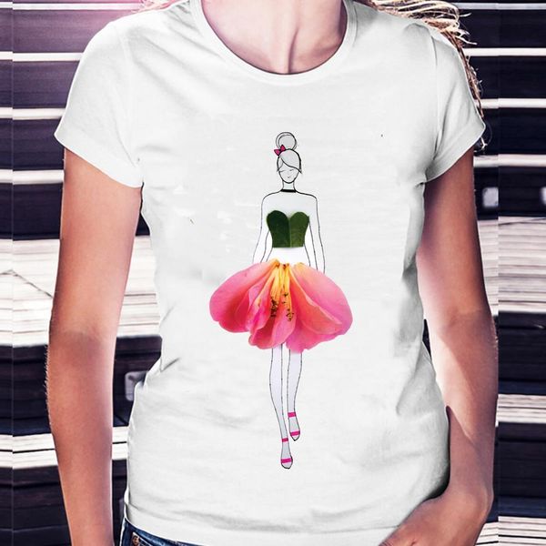 illustration of flowers pink rose skirt print t-shirt women clothes vogue t shirt femme harajuku shirt summmer, White
illustration of flowers pink rose skirt print t-shirt women clothes vogue t shirt femme harajuku shirt summmer, White