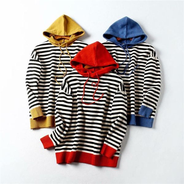 2020 europe and america autumn new style loose-fit versatile contrast color stripes core-spun yarn hooded pullover knit hoodie w1, Black
2020 europe and america autumn new style loose-fit versatile contrast color stripes core-spun yarn hooded pullover knit hoodie w1, Black