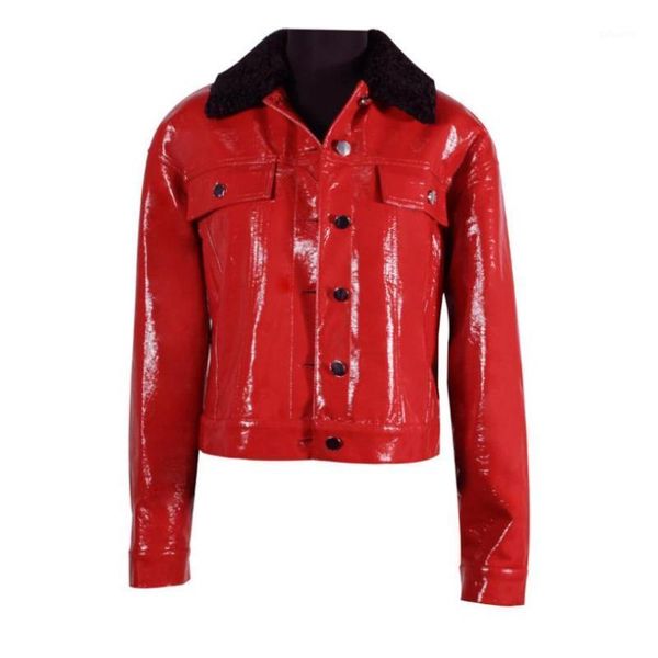 autumn new slim glossy patent pu leather jacket ladies short versatile locomotive single breasted pu leather jacket f2041, Black
autumn new slim glossy patent pu leather jacket ladies short versatile locomotive single breasted pu leather jacket f2041, Black