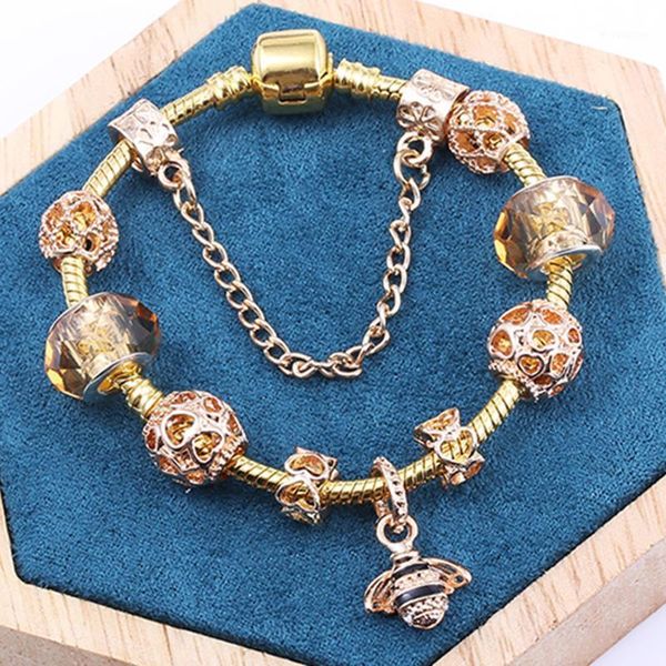fashion beads jewelry bees charm bracelet bangle gold color chain diy fit brand original beads bracelets for women pulsera1, Golden;silver
fashion beads jewelry bees charm bracelet bangle gold color chain diy fit brand original beads bracelets for women pulsera1, Golden;silver