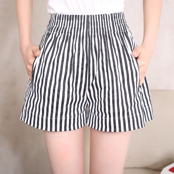 beach fashion size striped high-waisted slim shorts summer plus women's casual wide-leg, White;black
beach fashion size striped high-waisted slim shorts summer plus women's casual wide-leg, White;black