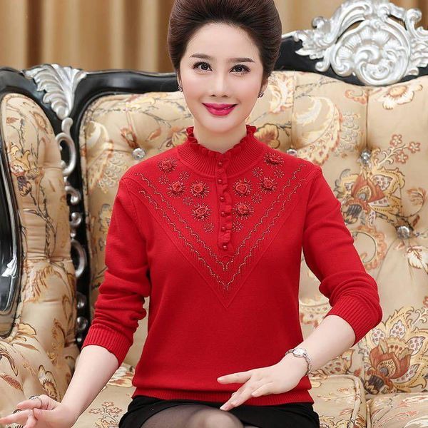 middle-aged womens pullovers autumn winter mother clothing cashmere sweater long sleeve knitted bottoming shirt plus size p2281, White;black
middle-aged womens pullovers autumn winter mother clothing cashmere sweater long sleeve knitted bottoming shirt plus size p2281, White;black