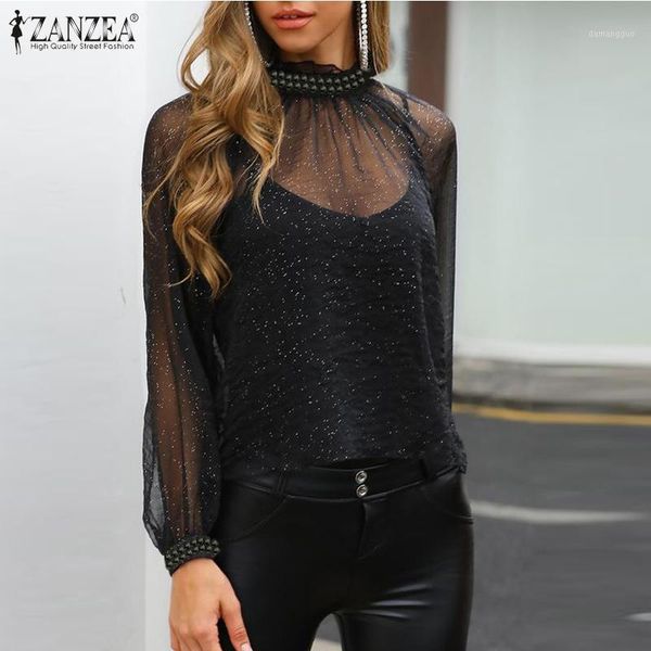 see through mesh 2020 summer women high collar shirts zanzea women and blouses bling hollow out blusas female chemise1, White
see through mesh 2020 summer women high collar shirts zanzea women and blouses bling hollow out blusas female chemise1, White