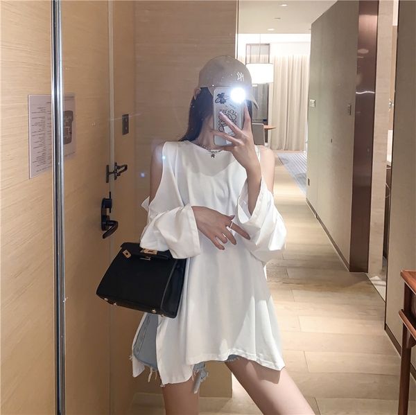 54uqy 2020 autumn new korean design loose and thin split back solid t-shir neckshoulder 2020 autumn new korean design loose round thin t-shi, White
54uqy 2020 autumn new korean design loose and thin split back solid t-shir neckshoulder 2020 autumn new korean design loose round thin t-shi, White