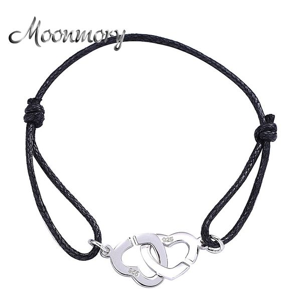 moonmory heart shaped 925 sterling silver double coeurs bracelet for women and men with black rope adjust bracelet wholesale 1028
moonmory heart shaped 925 sterling silver double coeurs bracelet for women and men with black rope adjust bracelet wholesale 1028