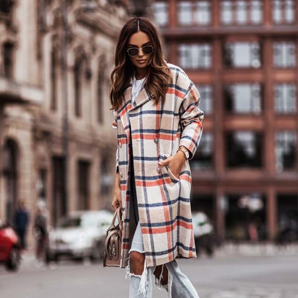ebaihui women jacket long checkered color contrast lapel pockets full sleeve single-breasted coats fluffy warm outerwear ladies, Black
ebaihui women jacket long checkered color contrast lapel pockets full sleeve single-breasted coats fluffy warm outerwear ladies, Black