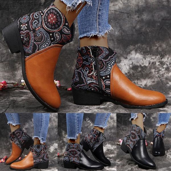 boots retro women plus size ladies fashion autumn winter casual square heels zipper embroidery short booties round toe shoes, Black
boots retro women plus size ladies fashion autumn winter casual square heels zipper embroidery short booties round toe shoes, Black