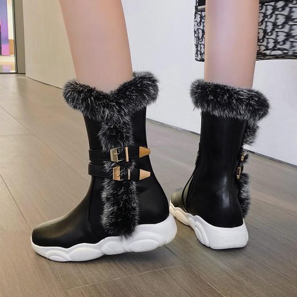 women snow boots warm short fur plush winter calf boot plus size platform ladies waterproof zip shoes female comfort shoes, Black
women snow boots warm short fur plush winter calf boot plus size platform ladies waterproof zip shoes female comfort shoes, Black