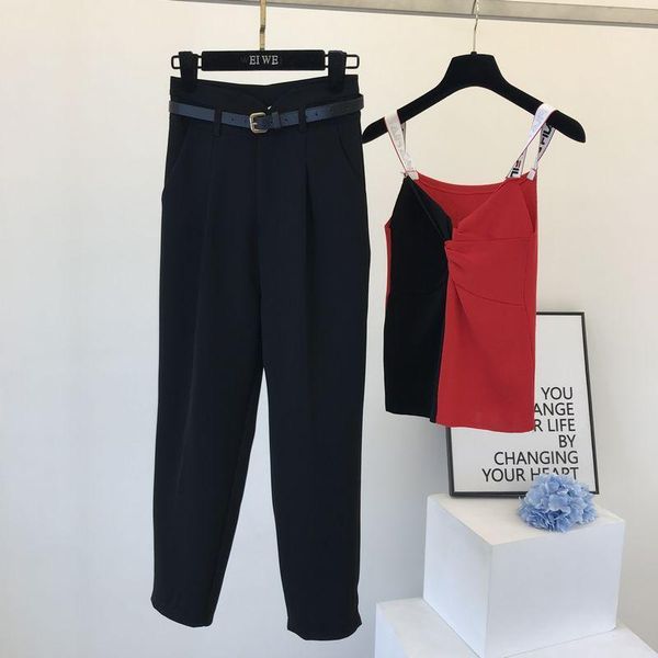 0306 women's loose pants 2020 new temperament high waist straight pants1, Blue 
0306 women's loose pants 2020 new temperament high waist straight pants1, Blue