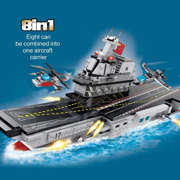 763pcs 8in1 military aerial carrier fighterbuilding blocks helicopters naval vessels warship ship 3d model bricks toys for boys wmtwfc
763pcs 8in1 military aerial carrier fighterbuilding blocks helicopters naval vessels warship ship 3d model bricks toys for boys wmtwfc