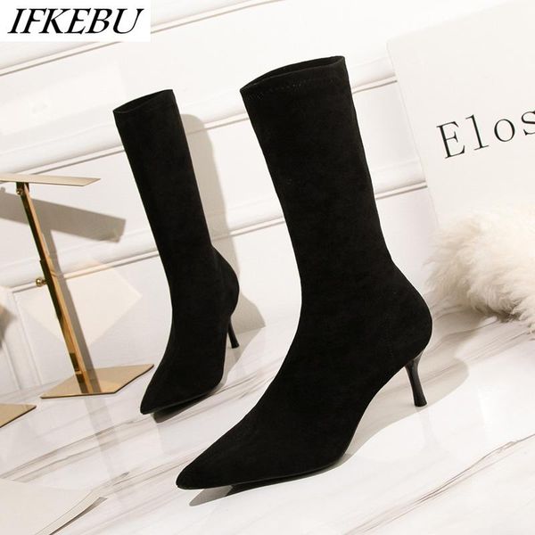 2020 elasticity socks boots women pointed toe mid-calf boot high heels shoes autumn winter zapatos de mujer big size 34-41, Black
2020 elasticity socks boots women pointed toe mid-calf boot high heels shoes autumn winter zapatos de mujer big size 34-41, Black