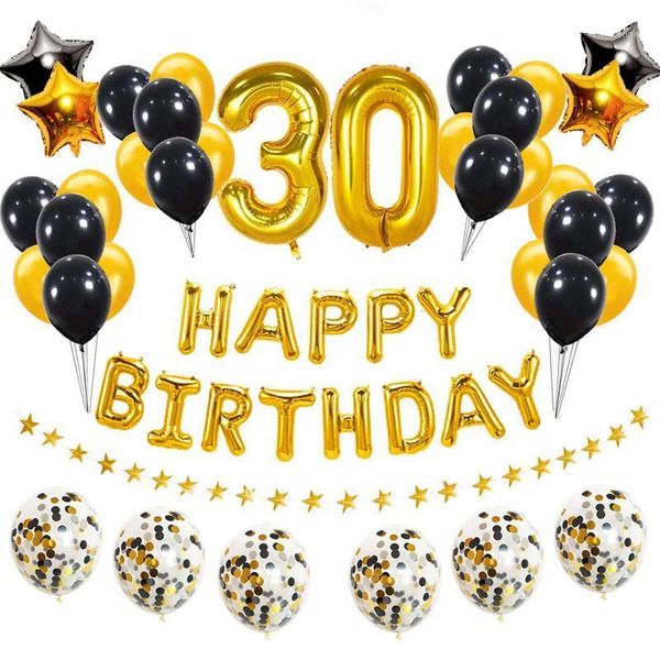 38pcs number 30 foil balloons latex sets 30th happy birthday party decorations 30 years old supplies black gold globos1
38pcs number 30 foil balloons latex sets 30th happy birthday party decorations 30 years old supplies black gold globos1