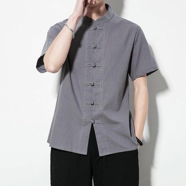 men's casual shirts tradictional chinese clothing for men solid color stand collar short sleeve loose shirt style tang suit linen shirt, White;black
men's casual shirts tradictional chinese clothing for men solid color stand collar short sleeve loose shirt style tang suit linen shirt, White;black