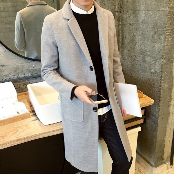 men's trench coats 2021 autumn & winter arrival solid color single-breasted windbreaker slim woolen coat plus size 1, Tan;black
men's trench coats 2021 autumn & winter arrival solid color single-breasted windbreaker slim woolen coat plus size 1, Tan;black