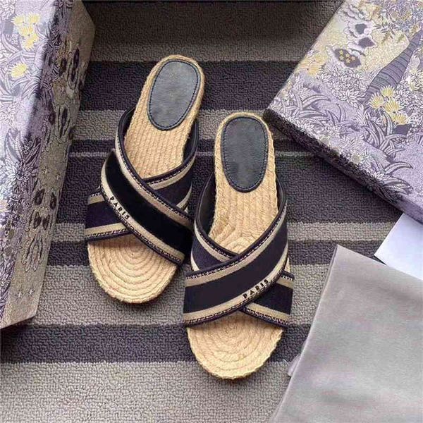 sandals designers brand women straw slippers canvas embroidery cross sandal hemp jute soled summer beach slides with box size35-41, Black
sandals designers brand women straw slippers canvas embroidery cross sandal hemp jute soled summer beach slides with box size35-41, Black