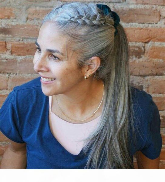 1pcs natural straight salt and pepper brown to grey human hair ponytail for european brazilian natural highlights grey ponytail puff bun120g, Black
1pcs natural straight salt and pepper brown to grey human hair ponytail for european brazilian natural highlights grey ponytail puff bun120g, Black