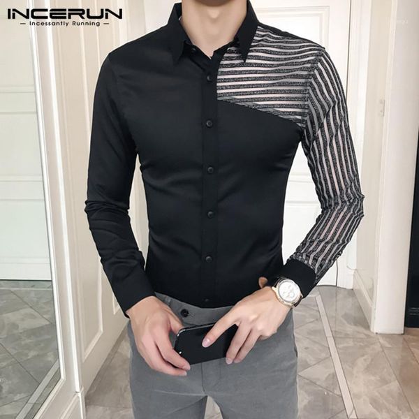 men's casual shirts incerun fashion shirt men patchwork 2021 lapel long sleeve handsome business mens dress brand chic streetwear camis, White;black
men's casual shirts incerun fashion shirt men patchwork 2021 lapel long sleeve handsome business mens dress brand chic streetwear camis, White;black
