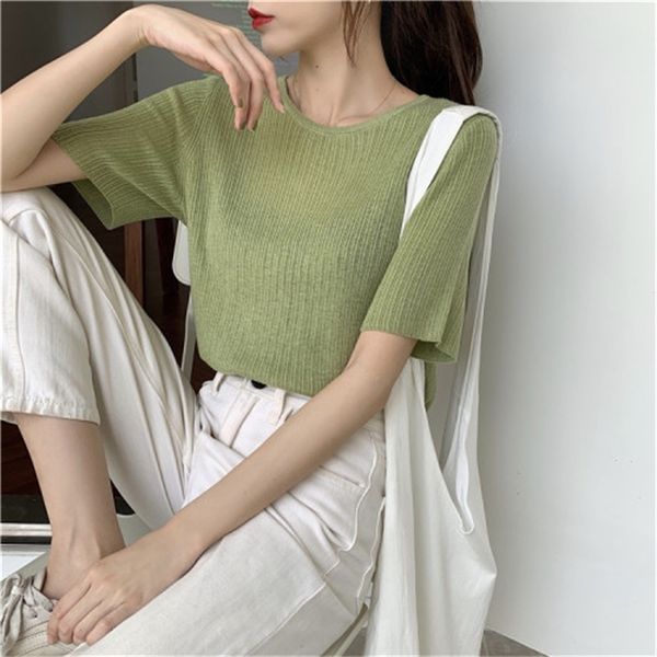 2021 new short-sleeved sweater female korean and was sets of thin ice silk ins net red chic kpau, White
2021 new short-sleeved sweater female korean and was sets of thin ice silk ins net red chic kpau, White