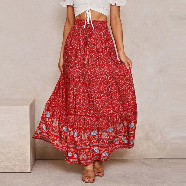 summer long skirt women bohemian vintage skirt fashion flower floral prinitng ruffles skirts high waist elastic beach wear1, Black
summer long skirt women bohemian vintage skirt fashion flower floral prinitng ruffles skirts high waist elastic beach wear1, Black