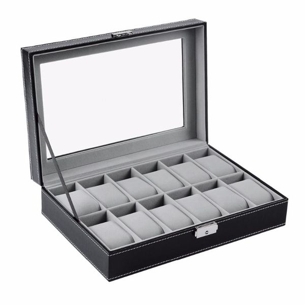 watch boxes & cases 2021 case box black leather 12 grid professional wrist display jewelry storage holder organizer quality, Black;blue
watch boxes & cases 2021 case box black leather 12 grid professional wrist display jewelry storage holder organizer quality, Black;blue