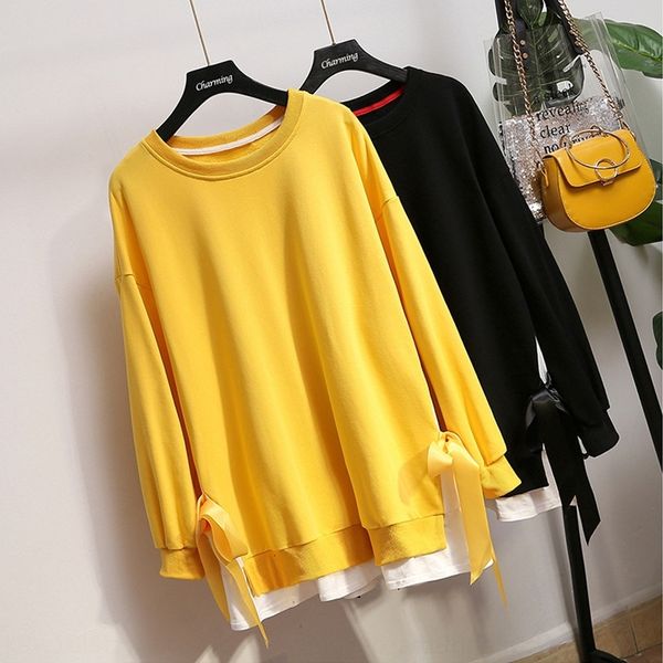 dnnnw loose autumn and winter sweaterlarge korean style extra sweaterbutterfly new size women's 2019 bow stitching fat mm base shirt, Black
dnnnw loose autumn and winter sweaterlarge korean style extra sweaterbutterfly new size women's 2019 bow stitching fat mm base shirt, Black