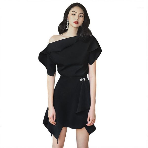 women short sleeve shirt high waist a-line skirt solid 2 piece set high street one shoulder irregular work skirts suit1, White;black
women short sleeve shirt high waist a-line skirt solid 2 piece set high street one shoulder irregular work skirts suit1, White;black