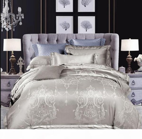 silver gray jacquard duvet cover bed sheet pillowcases king size 4 6pcs satin bed set silk cotton bedding set home textile
silver gray jacquard duvet cover bed sheet pillowcases king size 4 6pcs satin bed set silk cotton bedding set home textile