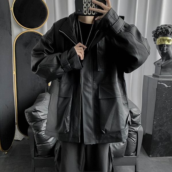 korean black leather jacket men's fashion autumn leisure motorcycle jackets mens streetwear wild loose hip-hop bomber jacket men
korean black leather jacket men's fashion autumn leisure motorcycle jackets mens streetwear wild loose hip-hop bomber jacket men