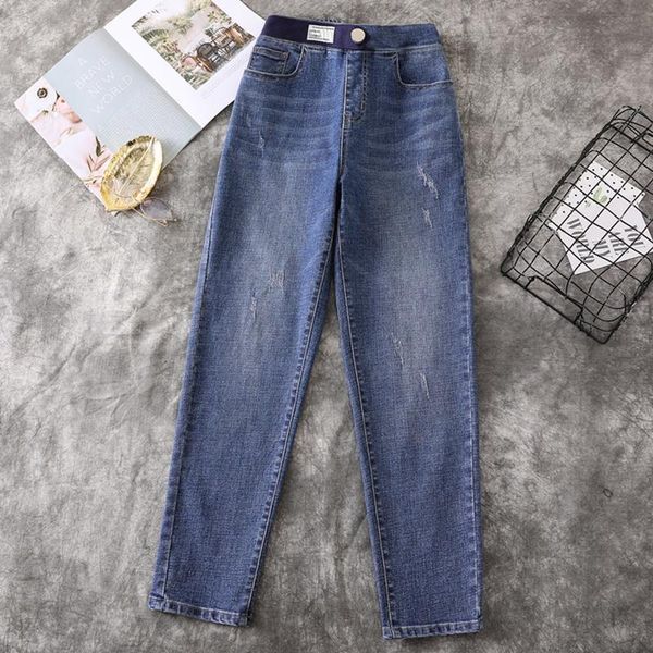 spring scratched bleached women's jeans high waist stretch trousers female plus size loose harem pants mujer elastic back waist, Blue
spring scratched bleached women's jeans high waist stretch trousers female plus size loose harem pants mujer elastic back waist, Blue