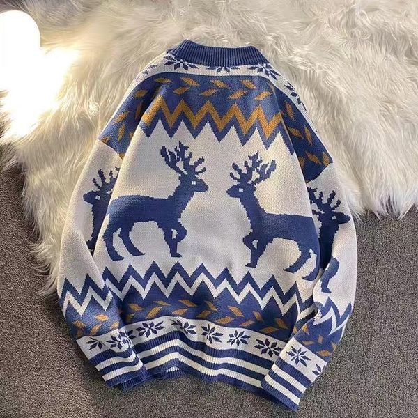 20ss spring and autumn new double deer sweater korean version hong kong version loose wild sweater men and women, White;black
20ss spring and autumn new double deer sweater korean version hong kong version loose wild sweater men and women, White;black