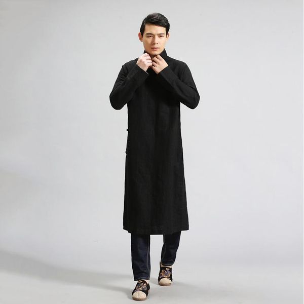 casual mens chinese style robe solid color cotton linen long jacket manual design loose coat male shoulder button jacket top, Black;brown
casual mens chinese style robe solid color cotton linen long jacket manual design loose coat male shoulder button jacket top, Black;brown