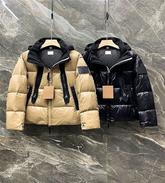 new winter popular logo men's hooded thick warm white goose down monochromatic down jacket business casual coat, Black
new winter popular logo men's hooded thick warm white goose down monochromatic down jacket business casual coat, Black