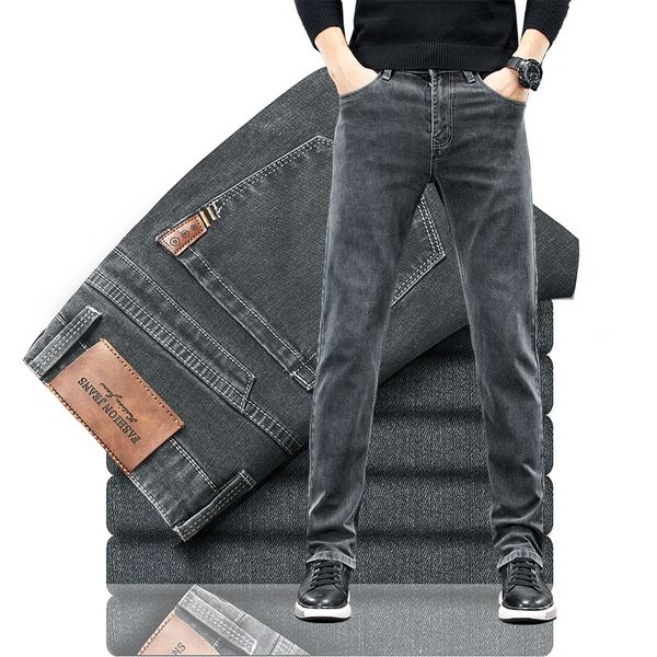 2021 spring new brand men's smoke gray casual jeans regular washed stretch denim pants male straight fashion cowboy trousers q0105, Black;white
2021 spring new brand men's smoke gray casual jeans regular washed stretch denim pants male straight fashion cowboy trousers q0105, Black;white