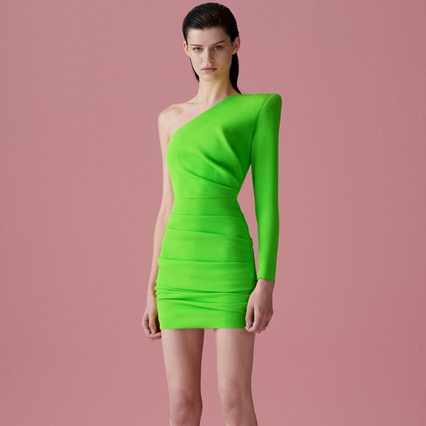 bright green long sleeve dress autumn women one-shoulder mini sheath stretch party club womne's bandage dress vestidos, White;black
bright green long sleeve dress autumn women one-shoulder mini sheath stretch party club womne's bandage dress vestidos, White;black
