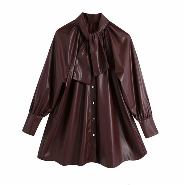 2021 new blouse woman faux leather oversized button up shirt women autumn vintage high collar bow tied long sleeve casual 2kaz, White
2021 new blouse woman faux leather oversized button up shirt women autumn vintage high collar bow tied long sleeve casual 2kaz, White