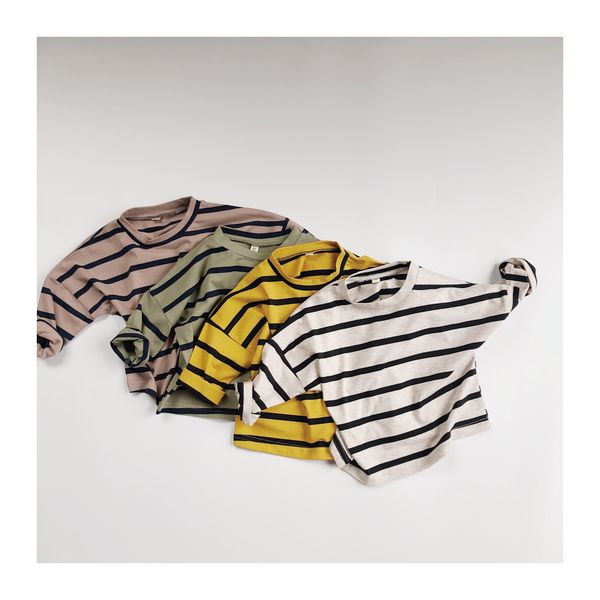 children's striped t-shirt spring new korean round neckline t-shirt long-sleeved cotton shirt boys girls girls, Blue
children's striped t-shirt spring new korean round neckline t-shirt long-sleeved cotton shirt boys girls girls, Blue