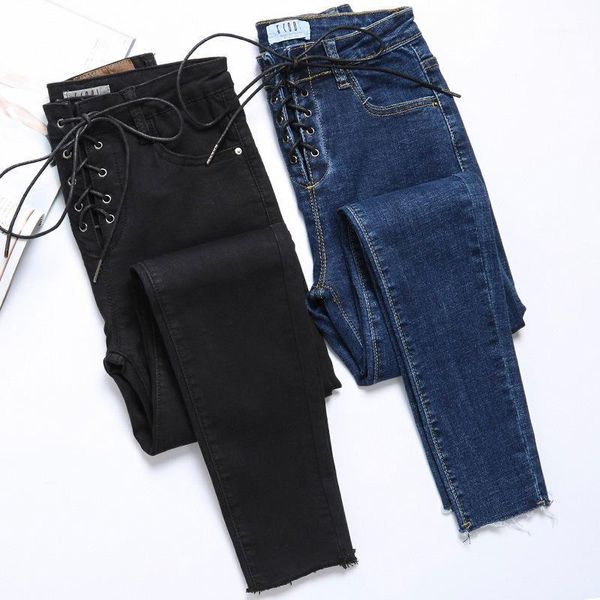 fashion high waist jeans for women korean slim stretch pencil pants black denim jean lace-up bandage ladies blue skinny jeans1
fashion high waist jeans for women korean slim stretch pencil pants black denim jean lace-up bandage ladies blue skinny jeans1