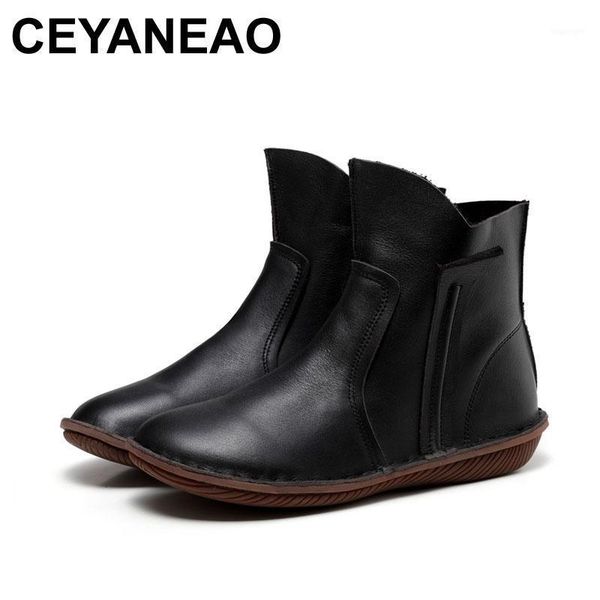 ceyaneao 2020 new women fashion winter boots genuine leather shoes short plush inside hands sewing zip design 50691, Black
ceyaneao 2020 new women fashion winter boots genuine leather shoes short plush inside hands sewing zip design 50691, Black