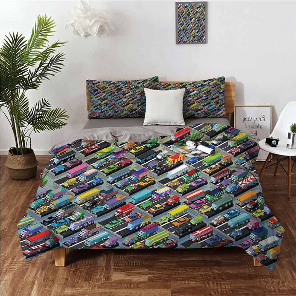 detailed collection of various vehicles parked cars buses trucks in many colorsbedding 3-piece set 
detailed collection of various vehicles parked cars buses trucks in many colorsbedding 3-piece set